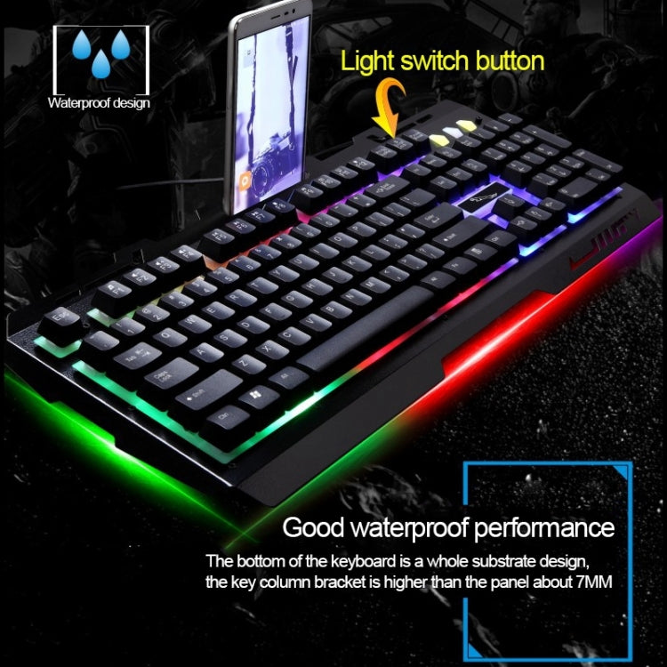 Chasing Leopard G700 USB RGB Backlight Wired Optical Gaming Mouse and Keyboard Set, Keyboard Cable Length: 1.35m, Mouse Cable Length: 1.3m, G700 Black, G700 White