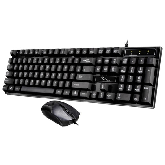 Chasing Leopard Q17 104 Keys USB Wired Suspension Gaming Office Keyboard + Wired Symmetrical Mouse Set, Keyboard Cable Length: 1.4m, Mouse Cable Length: 1.3m, Q17 Black, Q17 White