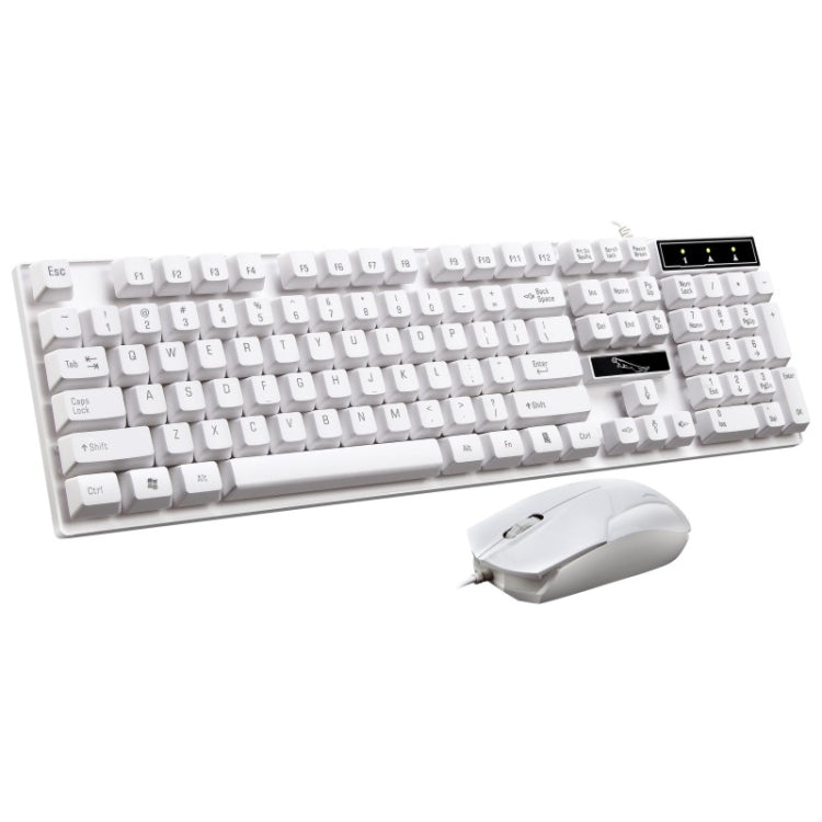 Chasing Leopard Q17 104 Keys USB Wired Suspension Gaming Office Keyboard + Wired Symmetrical Mouse Set, Keyboard Cable Length: 1.4m, Mouse Cable Length: 1.3m, Q17 Black, Q17 White