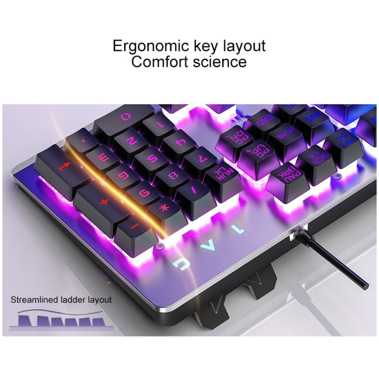 YINDIAO K002 USB Wired Mechanical Feel RGB Backlight Keyboard + Optical Silent Mouse Set, RGB Backlight / Black, RGB Backlight / Silent / Black, Orange Backlight / Black, RGB Backlight / White