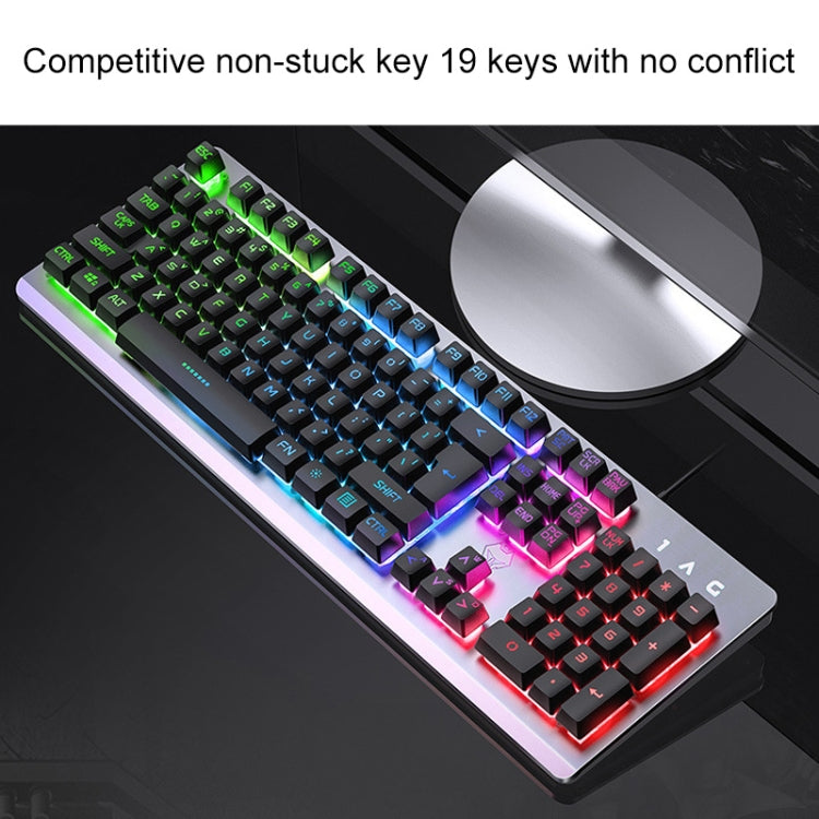 YINDIAO K002 USB Wired Mechanical Feel RGB Backlight Keyboard + Optical Silent Mouse Set, RGB Backlight / Black, RGB Backlight / Silent / Black, Orange Backlight / Black, RGB Backlight / White