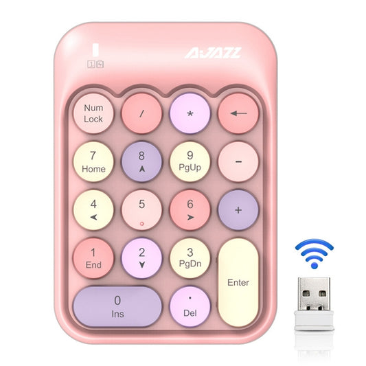 Ajazz AK18 2.4G Mini Wireless Mixed Color Keys Numeric Keyboard
