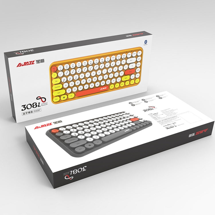 Ajazz 308I Tablet Mobile Phone Computer Household Office Wireless Keyboard, Black, Pink, Green