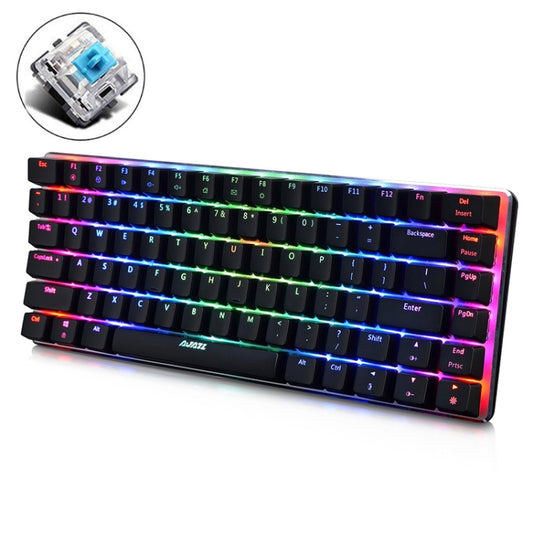 Ajazz 82 Keys Laptop Computer RGB Light Gaming Mechanical Keyboard (Black Blue Shaft), with RGB Light