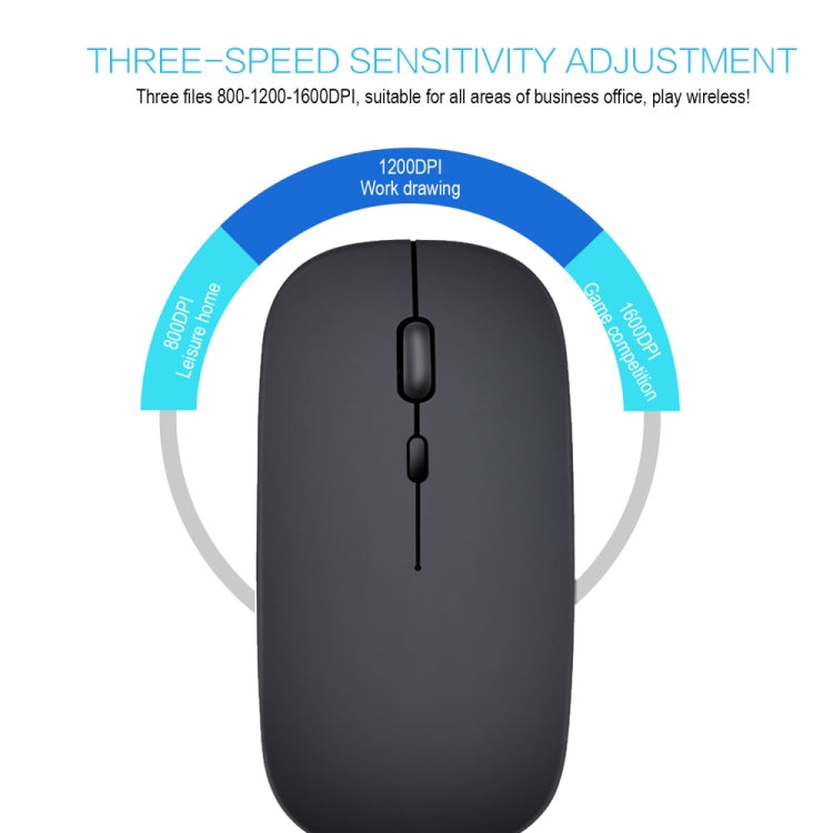 HXSJ M80 2.4GHz Wireless 1600DPI Three-speed Adjustable Optical Mute Mouse, Gold, Rose Gold, Silver, White, Black, Grey