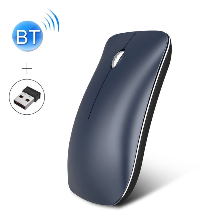 HXSJ T23 Bluetooth 5.0 + Bluetooth 3.0 + 2.4GHz Wireless Three Modes 4-Keys 1600 DPI Adjustable Ergonomics Optical Mouse, T23 Blue, T23 Black, T23 Gold