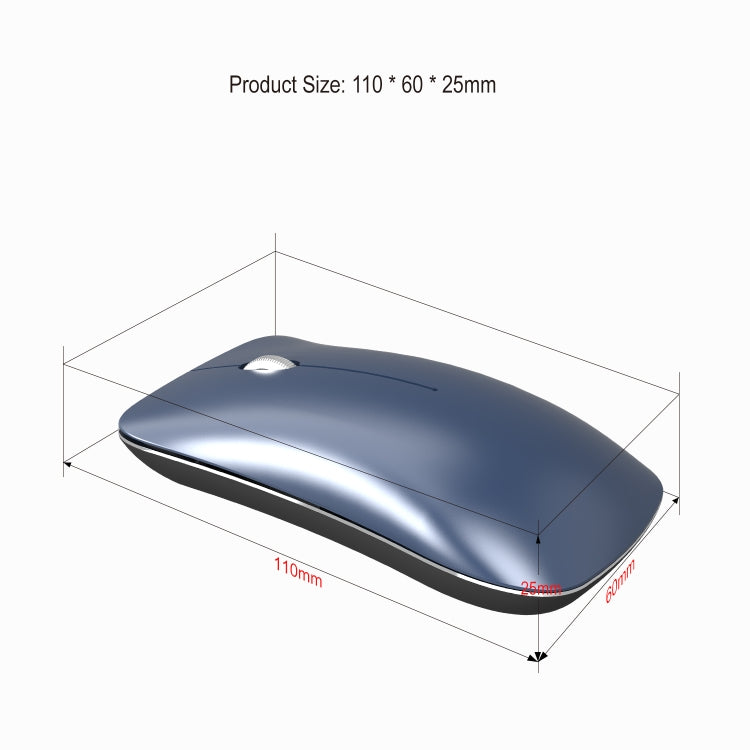 HXSJ T23 Bluetooth 5.0 + Bluetooth 3.0 + 2.4GHz Wireless Three Modes 4-Keys 1600 DPI Adjustable Ergonomics Optical Mouse, T23 Blue, T23 Black, T23 Gold