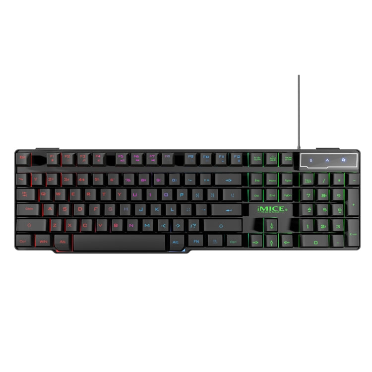 iMICE AK-600 Wired USB Floating Keycap Characters Glow Backlit Gaming Keyboard, Glow Backlit (Black)