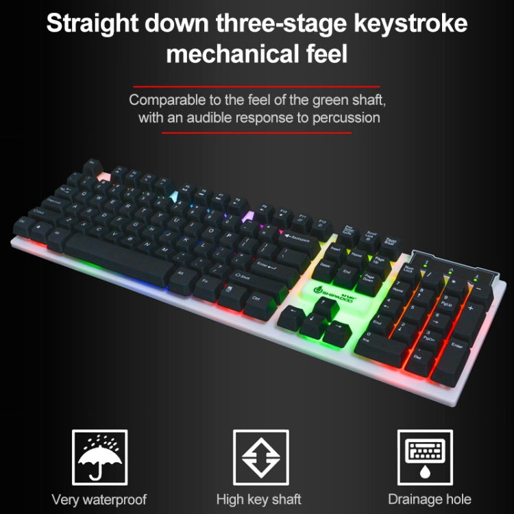 SHIPADOO D280 Wired RGB Backlight Mechanical Feel Suspension Keyboard + 3D Cool Mouse Kit for Laptop, PC, RGB Backlight