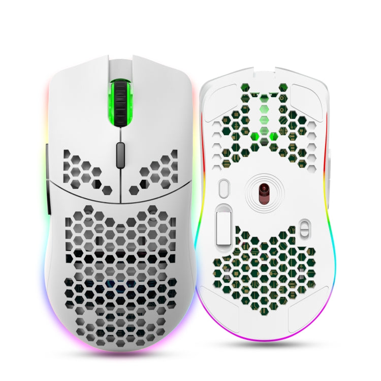 HXSJ T66 7 Keys Colorful Lighting Programmable Gaming Wireless Mouse, T66(White), T66(Black)