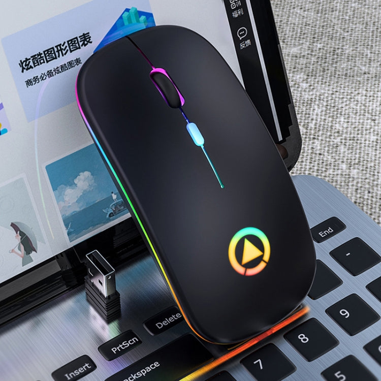 YINDIAO A2 2.4GHz 1600DPI 3-modes Adjustable RGB Light Rechargeable Wireless Silent Mouse, Rechargeable ver.