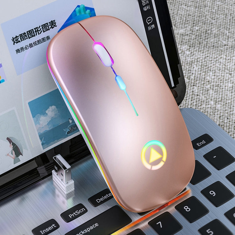 YINDIAO A2 2.4GHz 1600DPI 3-modes Adjustable RGB Light Rechargeable Wireless Silent Mouse, Rechargeable ver.