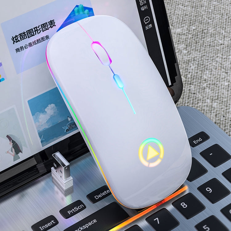 YINDIAO A2 2.4GHz 1600DPI 3-modes Adjustable RGB Light Rechargeable Wireless Silent Mouse, Rechargeable ver.