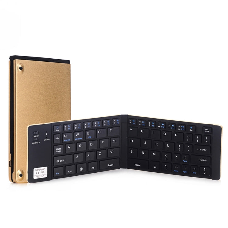 GK228 Ultra-thin Foldable Bluetooth V3.0 Keyboard, Built-in Holder, Support Android / iOS / Windows System, GK228 (Black), GK228 (Gold)