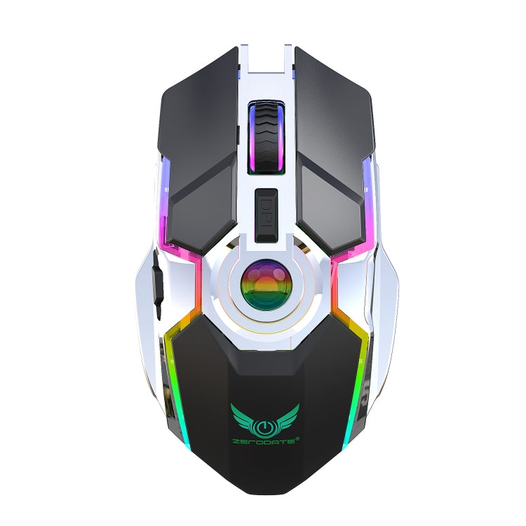 ZERODATE T30 2.4GHz 2400DPI Three-speed Adjustable RGB Backlight Wireless Optical Mouse, T30 Black, T30 White