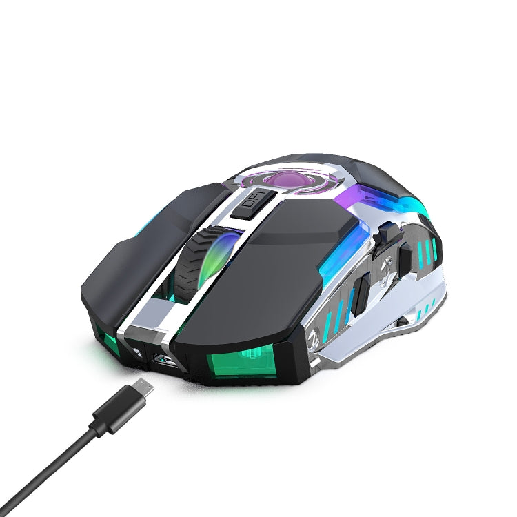 ZERODATE T30 2.4GHz 2400DPI Three-speed Adjustable RGB Backlight Wireless Optical Mouse, T30 Black, T30 White