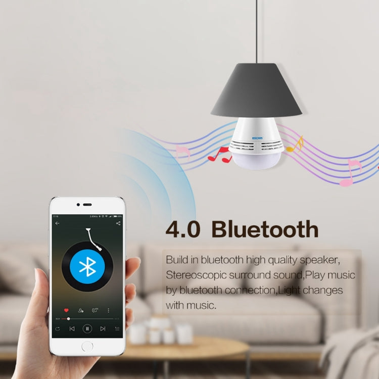 ESCAM QP137 2MP HD 1080P 360 Degree Panoramic Bluetooth Speaker Bulb IP Camera, E27, WiFi, Motion Detection,, QP137