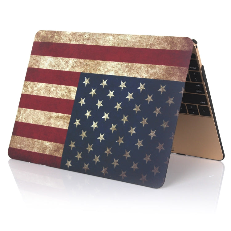 For MacBook Air 13.3 inch A1932 2018 / A2179 American Flag Laptop Water Stick Style Protective Case (2020), American Flag