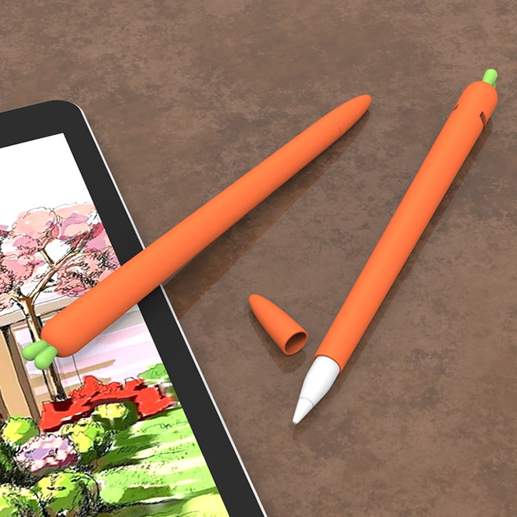 LOVE MEI For Apple Pencil 2 Carrot Shape Stylus Pen Silicone Protective Case Cover, For Apple Pencil 2