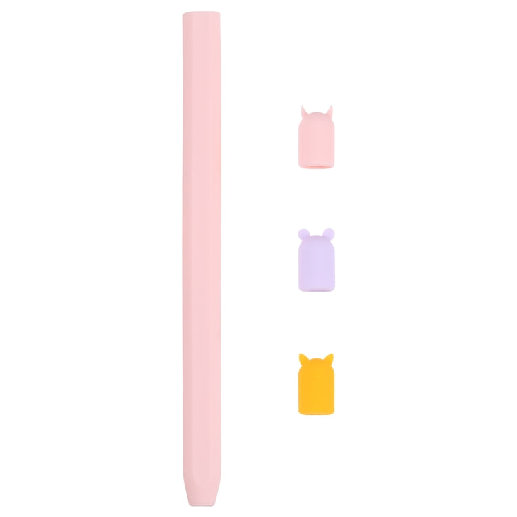 4 in 1 Stylus Pen Cartoon Animal Silicone Protective Case for Apple Pencil 2, For Apple Pencil 2