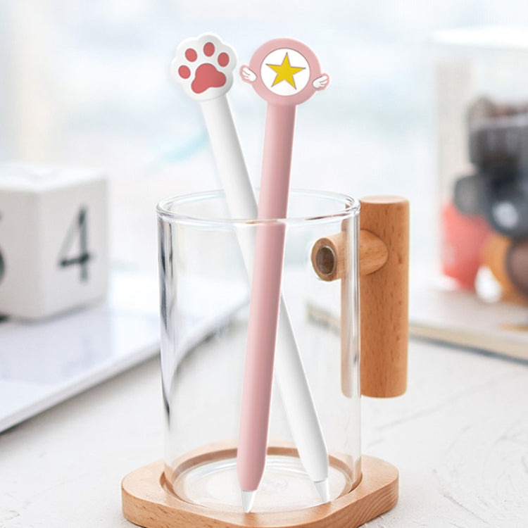 Cute Cartoon Silicone Protective Cover for Apple Pencil 1(Five-pointed Star Pink), For Apple Pencil 1