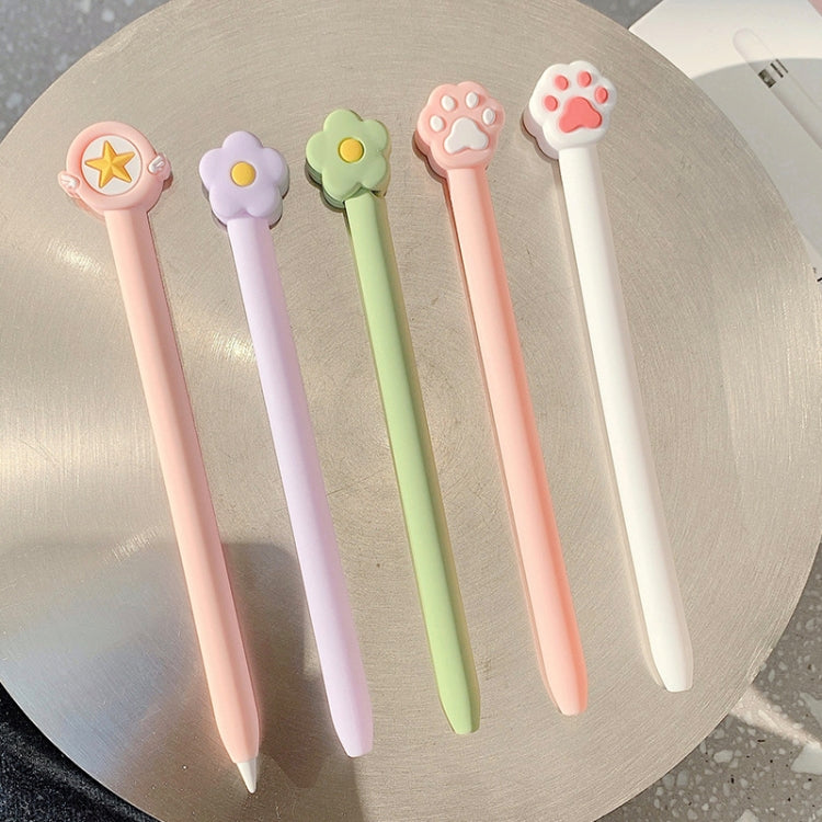 Cute Cartoon Silicone Protective Cover for Apple Pencil 1(Five-pointed Star Pink), For Apple Pencil 1