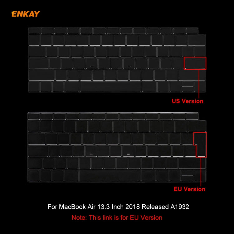 ENKAY TPU Keyboard Protector Cover for MacBook Air 13.3 inch A1932 (2018), EU Version, For MacBook Air 13.3 inch A1932 (2018)