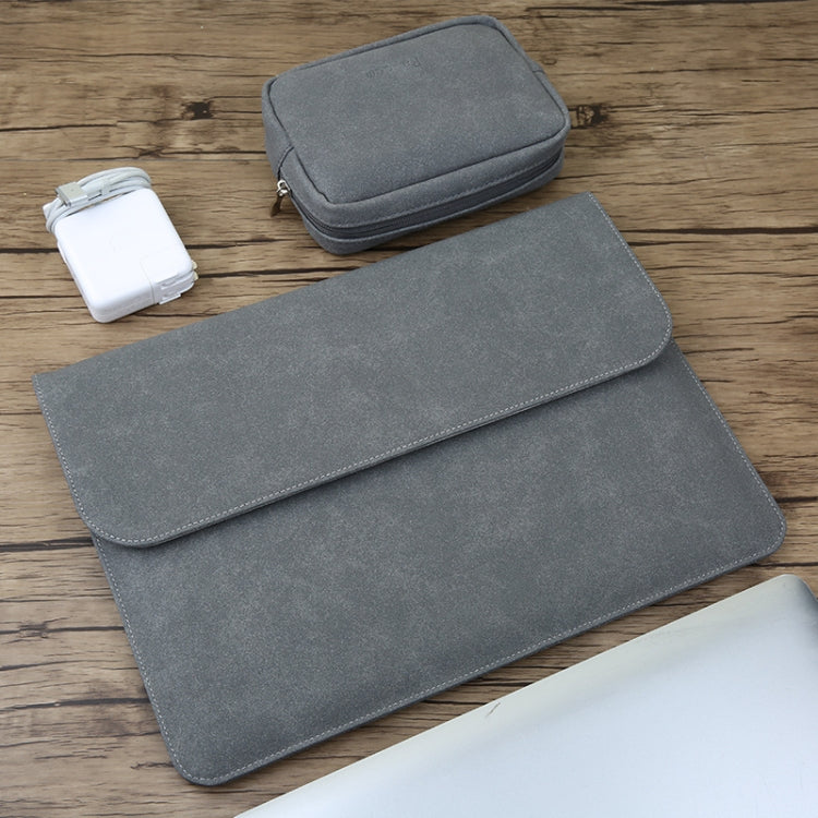 2 in 1 Horizontal Matte Leather Laptop Inner Bag + Power Bag for MacBook Air 11.6 inch A1465 (2012 - 2015) / A1370 (2010 - 2011), MacBook Air 11.6 inch A1465 (2012 - 2015) / A1370 (2010 - 2011)