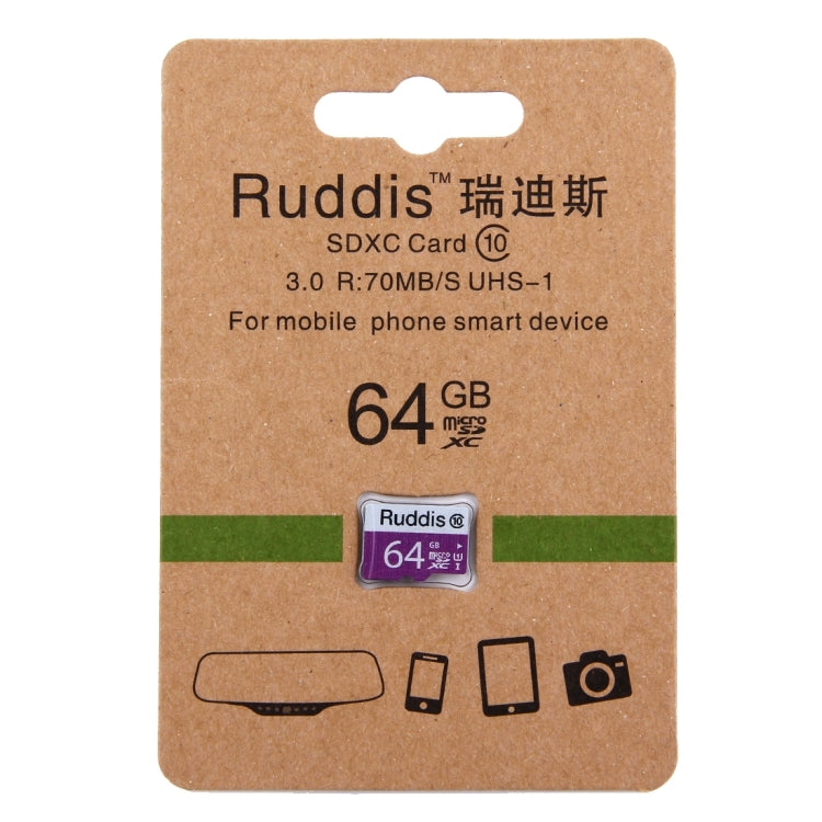 Ruddis 64GB High Speed Class 10 TF/Micro SDXC UHS-1(U1) Memory Card, 64GB