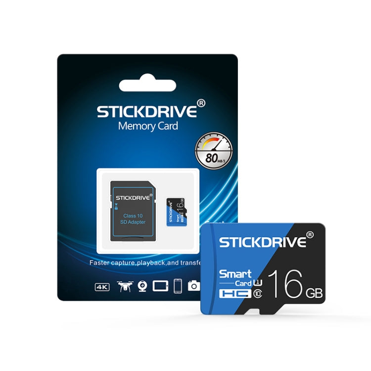 STICKDRIVE 16GB High Speed U1 Blue and Black TF(Micro SD) Memory Card, 16GB