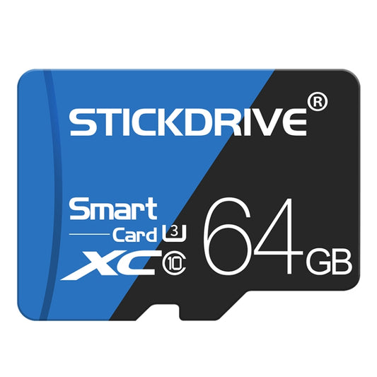 STICKDRIVE 64GB High Speed U3 Blue and Black TF(Micro SD) Memory Card, 64GB