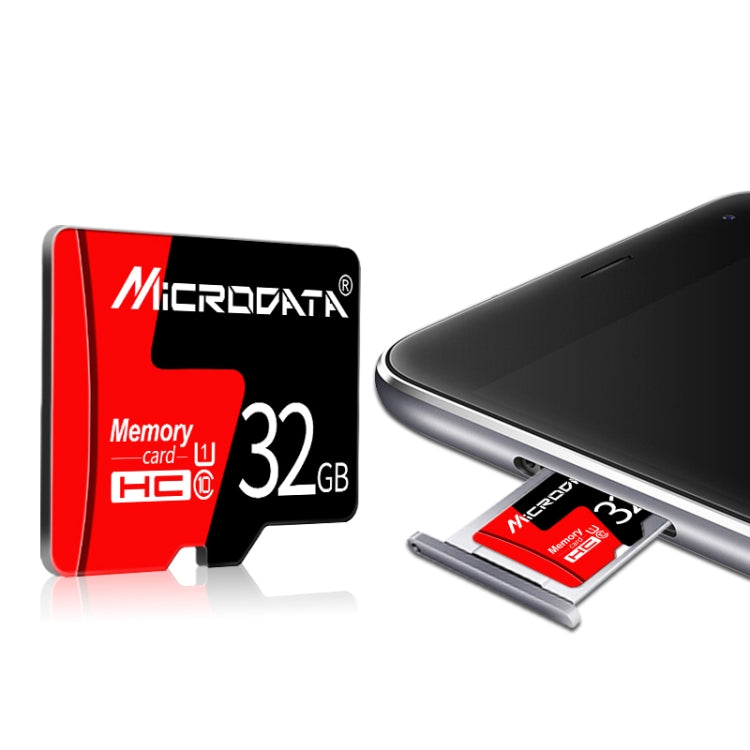 MICRODATA 8GB U1 Red and Black TF(Micro SD) Memory Card, 8GB