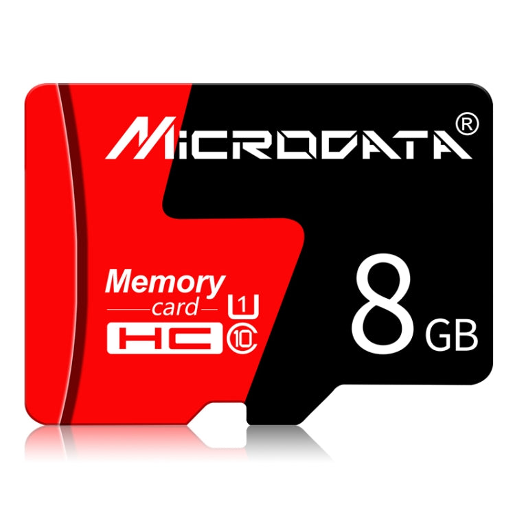 MICRODATA 8GB U1 Red and Black TF(Micro SD) Memory Card, 8GB