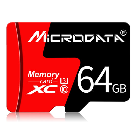 MICRODATA 64GB U3 Red and Black TF(Micro SD) Memory Card, 64GB