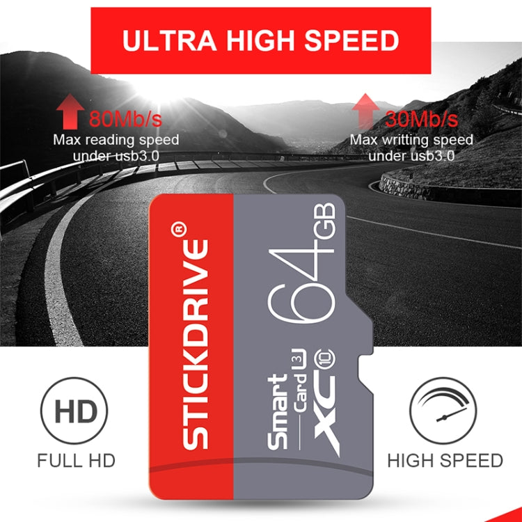 STICKDRIVE 128GB U3 Red and Grey TF(Micro SD) Memory Card, 128GB