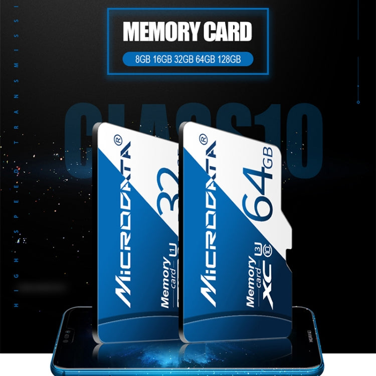 MICRODATA 16GB U1 Blue and White TF(Micro SD) Memory Card, 16GB