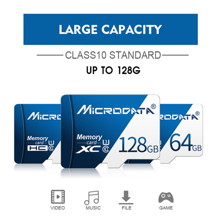 MICRODATA 16GB U1 Blue and White TF(Micro SD) Memory Card, 16GB