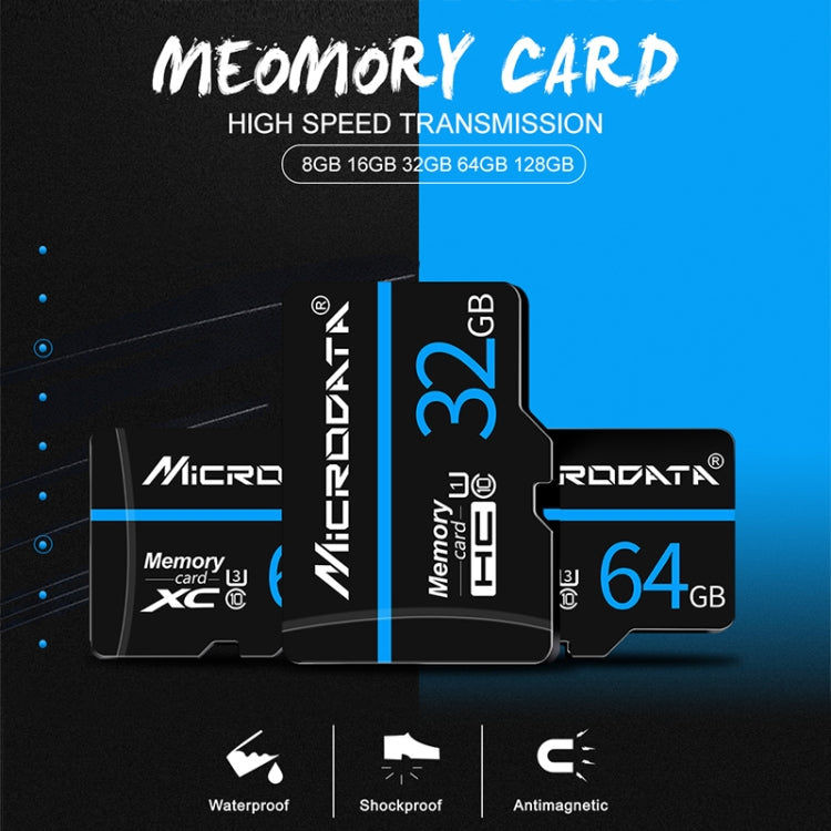 MICRODATA 16GB U1 Blue Line and Black TF(Micro SD) Memory Card, 16GB