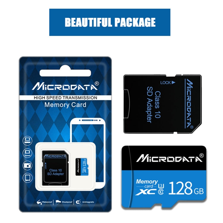 MICRODATA 128GB U3 Blue and Black TF(Micro SD) Memory Card, 128GB