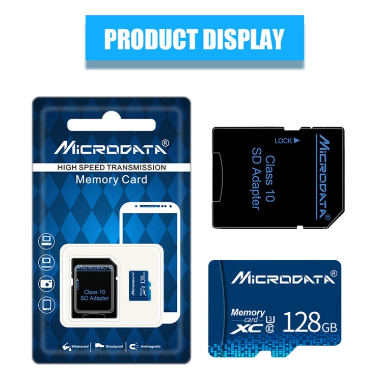 MICRODATA 128GB U3 Blue TF(Micro SD) Memory Card, 128GB