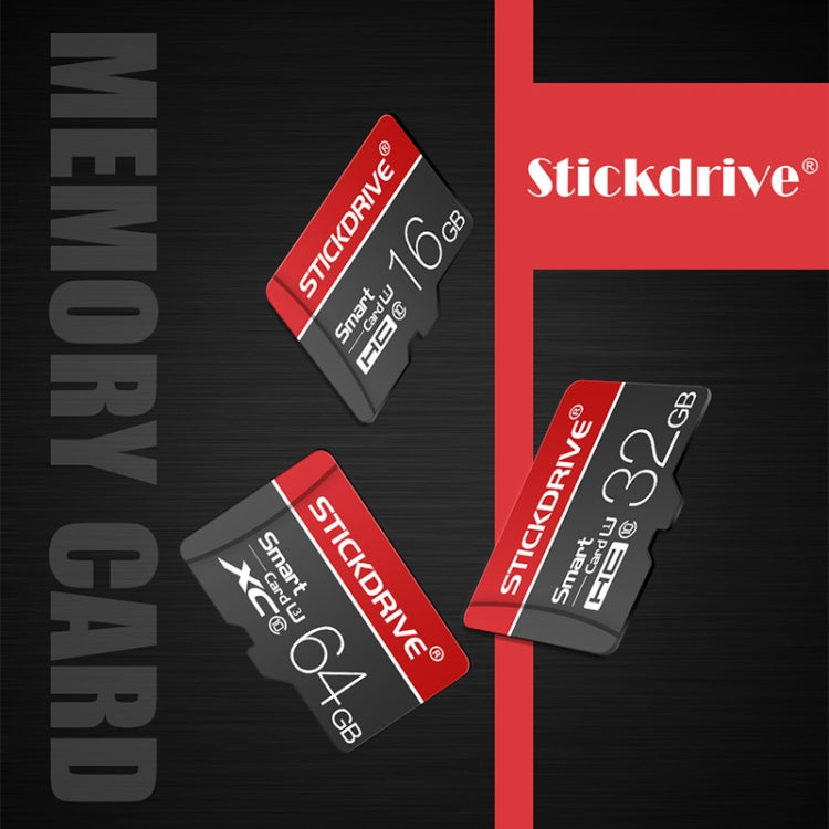 STICKDRIVE 16GB U1 White Line Red and Black TF(Micro SD) Memory Card, 16GB