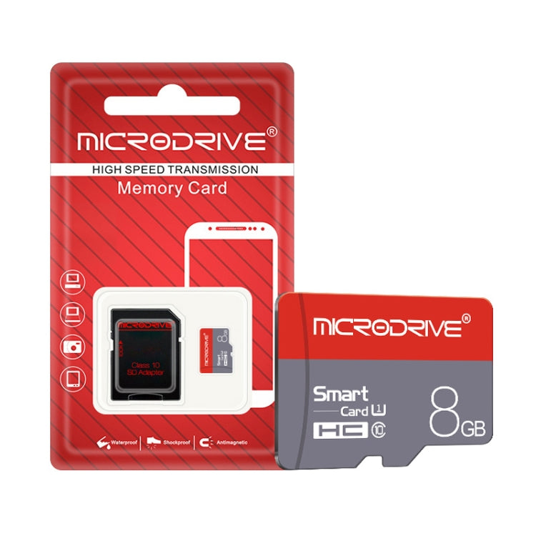 Microdrive 8GB High Speed Class 10 Micro SD(TF) Memory Card, 8GB