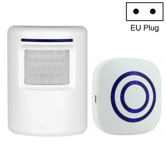 FY-0256 2 in 1 PIR Infrared Sensors (Transmitter + Receiver) Wireless Doorbell Alarm Detector for Home / Office / Shop / Factory, EU Plug, FY-0256 Doorbell Alarm Detector, FY-0256 Doorbell Alarm