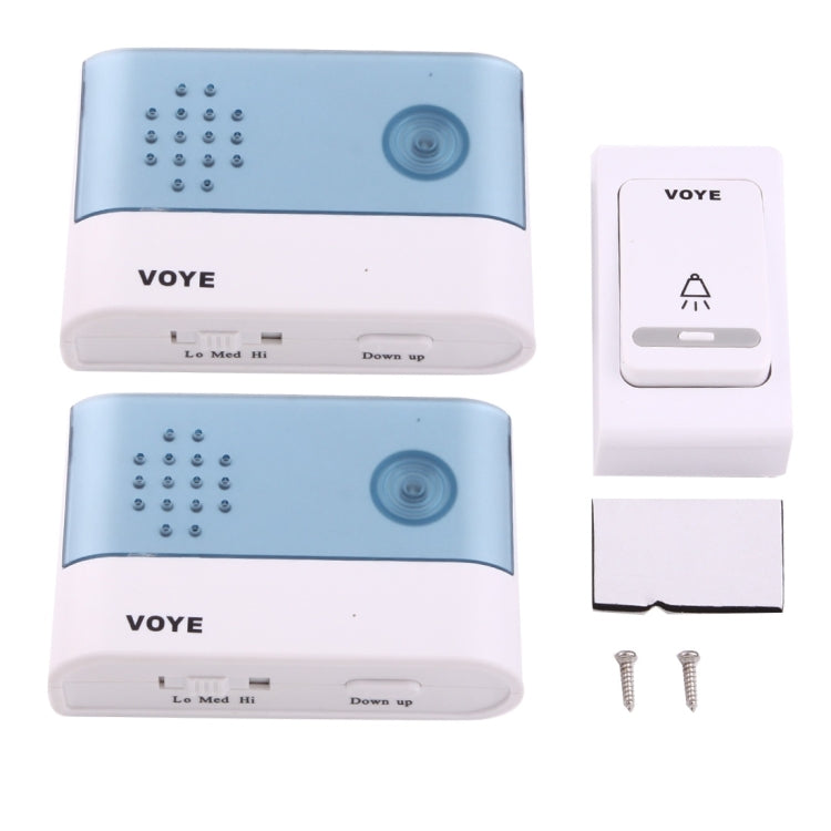 VOYE V004B2 Wireless Smart Music Home Doorbell with Dual Receiver, Remote Control Distance: 120m (Open Air), V004B2