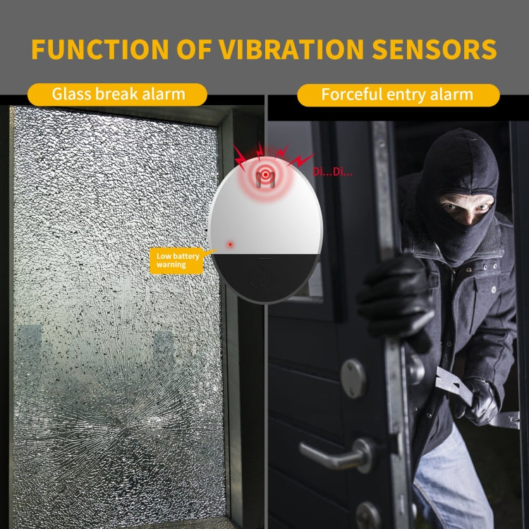 Ultra-slim Round Door / Window Alert Detect Vibration Sensor Alarm for Home Alarms Security