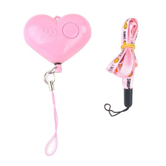 Heart Style Emergency Personal Alarm Key Chain with SOS & LED Light for Women / Kids / Girls / Superior, Random Color Delivery, AL-9800