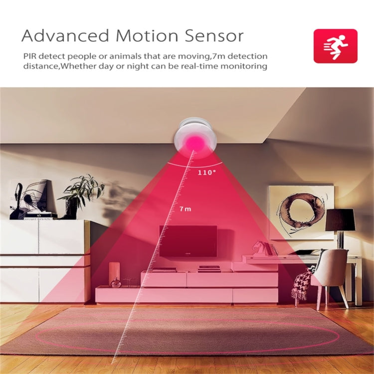 NEO NAS-PD02W Wireless WiFi PIR Detector Motion Sensor, with Magnet Bracket & Support Android / IOS systems & Ultra-bright Red LED