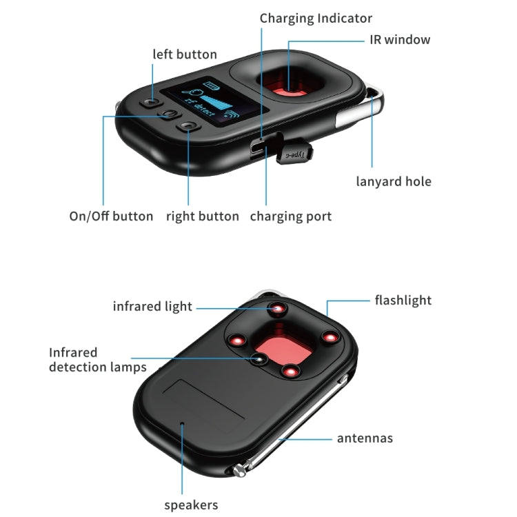 T03 Multi-function Camera Detector Scanner Anti-Peep Eavesdropping Anti-Monitoring Signal Detector, T03