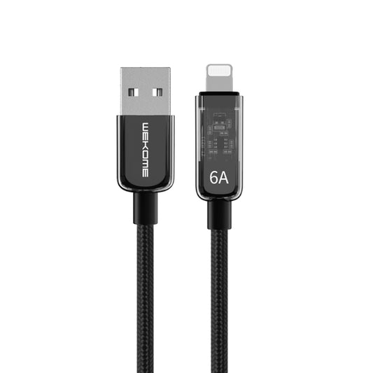 WK WDC-180 6A Pioneer Series USB to 8 Pin Transparent Fast Charge Data Cable, Length: 1m, USB to 8 Pin