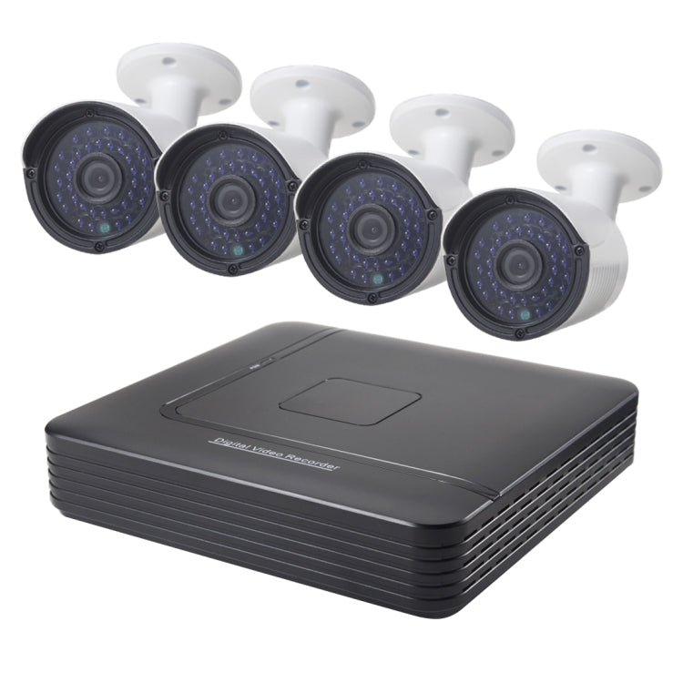 A4B2 4Ch Bullet IP Camera NVR Kit, Support Night Vision / Motion Detection, IR Distance: 20m, A4B2/Kit 720P, A4B2/Kit 1080P, A4B2/Kit 960P